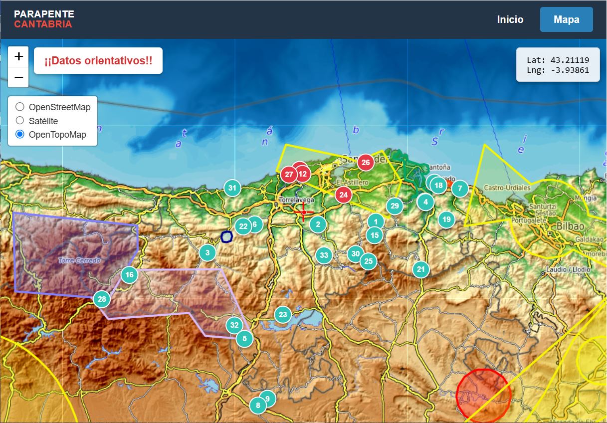 Mapa espacios restringidos