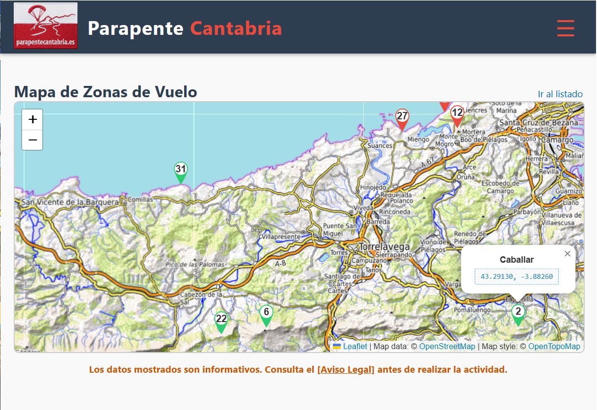 Mapa zonas de vuelo
